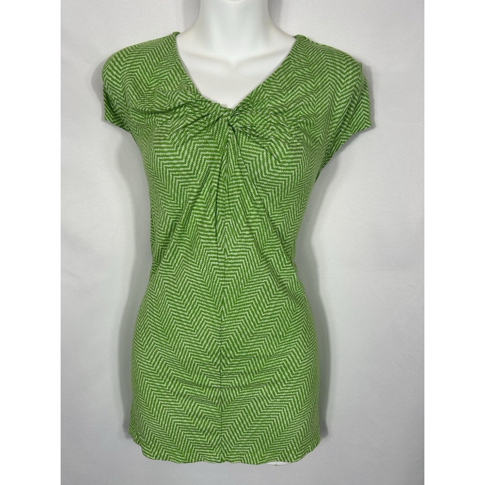 VTG Liz Claiborne Y2K Top Size L Green Boho Fairy Grunge Indie Art Scene Stretch